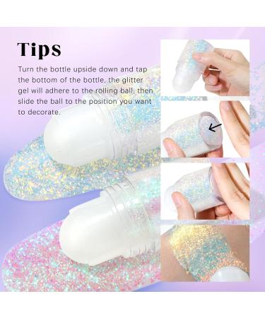 NewBang Roll-on Chameleon Color Changing Holographic Body Glitter Gel - 12# Sparkling Blue - Buy Online on GoSupps.com