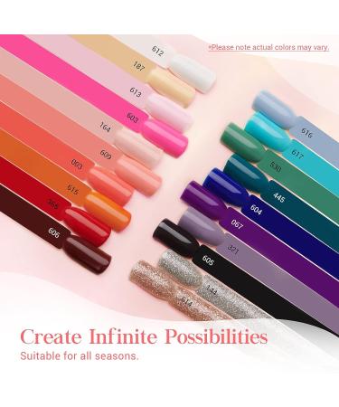 MEFA 23 Pcs Gel Nail Polish Set - Summer Bright Classic Colors with Glossy & Matte Top Coat - Starter Manicure Kit for Women - DIY Salon Gift - Buy Online on GoSupps.com