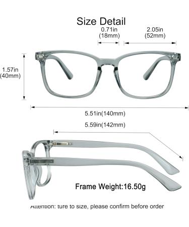 YEIN Progressive Multifocal Presbyopic Glasses | Photochromic Gray Sunglasses for Men & Women - Clear Gray 2.25x - Buy Online on GoSupps.com