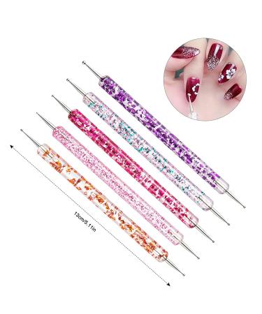 5-Piece Nail Puncture Pencil Set - Double-Sided Nail Art Tools for DIY Designs | Dotting Tools & Nail Brushes for Manicure - Buy Online on GoSupps.com