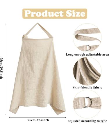 Adjustable Strap Breastfeeding Cover - Lightweight Nursing Shawl in Khaki - Buy Online on GoSupps.com