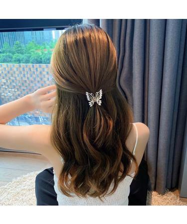 Bartosi Butterfly Mini Hair Claw Clips - Pearl Flower Hair Barrettes for Women and Girls (Pack of 2) - Buy Online on GoSupps.com
