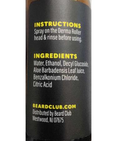 Beard Club Derma Roller Replacement Head & Cleansing Spray - 0.3mm Titanium Microneedles for Prolonged Use | Buy Now - Buy Online on GoSupps.com