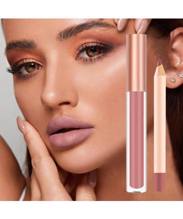 INBOLM Lip Liner and Lipstick Set Nude Lip Liners with Nude Lipstick for Women Nude Lipstick Non-Stick Cup Matte Waterproof Nude Lipstick Makeup Kits Make Up Gift Set for Lady (07#) - Buy Online on GoSupps.com