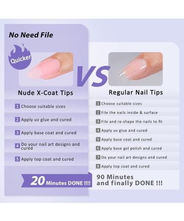 Buy Bartbox Short Almond Press On Nails - Soft Gel Full Cover Nail Tips | Pre-Designed Pink Artificial Fingernails for Nail Extensions - Buy Online on GoSupps.com