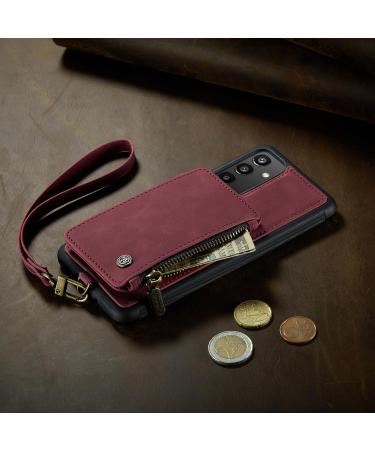 Buy Soonic Protective Cover for Samsung Galaxy A54 5G - Red Leather Magnetic Wallet with Card & Coin Compartments Folding Design & Straps - Buy Online on GoSupps.com