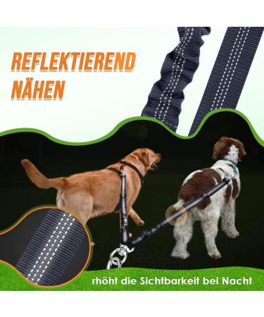 Slowton Double Dog Leash for 2 Dogs | Adjustable 360 Rotatable & Reflective | Durable Linen | Ideal for Medium & Large Dogs (9kg+) - Blue - Buy Online on GoSupps.com