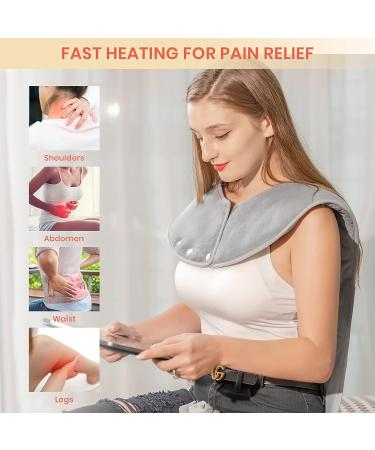 Large Electric Heating Pad for Back, Neck, and Shoulders - 22x37 - 6 Heat Settings, 4 Time Settings Auto-Off - Gray - Ideal Gifts - Buy Online on GoSupps.com