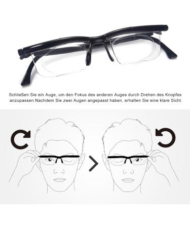 OKH TR90 Adjustable Focus Dial Glasses - Clear View Variable Lens Correction (-6D to +3D) for Near and Far Vision - Buy Online on GoSupps.com