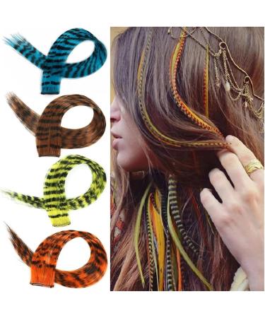 LNNXSZ Feather Hair Extension Kit Synthetic 18Inch Feathers Hair Clip Hair Extension DIY Colorful Hairpiece For Fashion Beautiful Girls (Color : 2 Size : 18inches) 18inches 2 - Buy Online on GoSupps.com