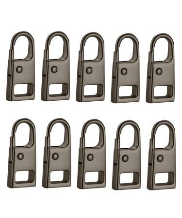 Zipper Pull Replacement - 10 Removable Zipper Pulls | Detachable Backpack Zipper Pulls | Zipper Replacement Slider | Versatile Sturdy Zipper Handle Fixer for Wallets Black Copper