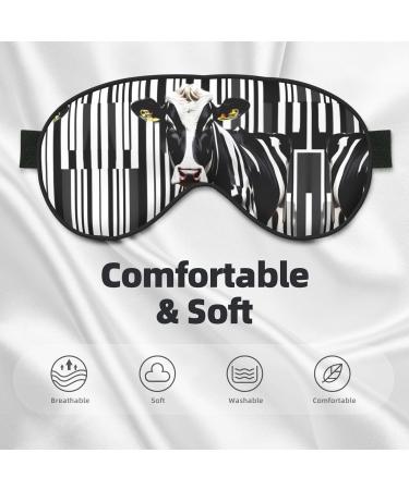 Black White Milk Cow Sleep Mask | Adjustable Soft Blindfold for Relaxation Travel & Meditation - Buy Online on GoSupps.com