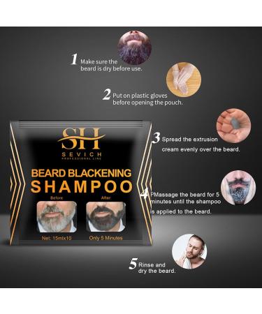 SEVICH Black Beard Dye Shampoo | Grey Coverage & Moisturizing Mustache Conditioner - Fragrance Free Beard Care - Buy Online on GoSupps.com