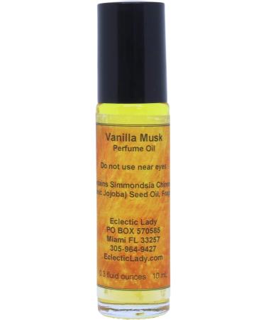 Vanilla Musk Perfume Oil 0.3 Oz Portable Roll-On Fragrance with Long-Lasting Scent Delightful Essential Oils and Jojoba Oil For Daily Use 0.3 Fl Oz (Pack of 1)