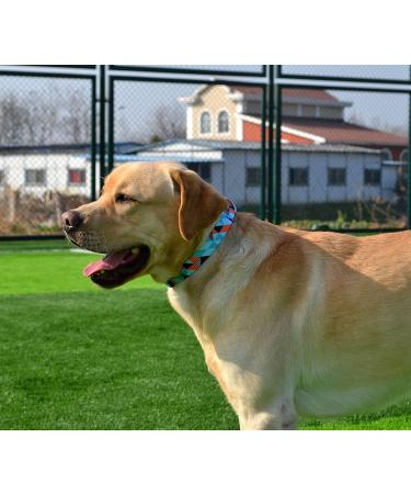 Mihqy Adjustable Dog Collar - Soft & Comfortable Bohemian Design for Small to Large Dogs - Geometric Floral Pattern - 25-40 cm Neck Size - Buy Online on GoSupps.com