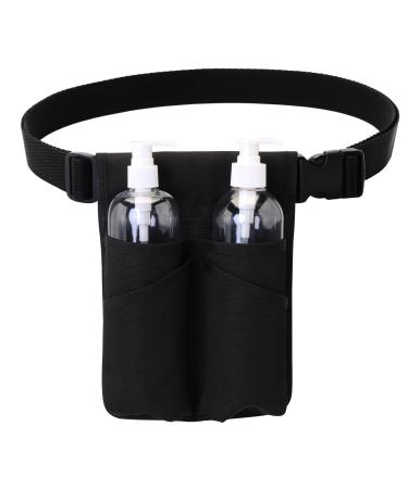 Professional Massage Therapist Holster with Adjustable Belt Massage Bottle Bag Massage Lotion Holster Massage Oil Holster Black(YR-XJ-2KD)