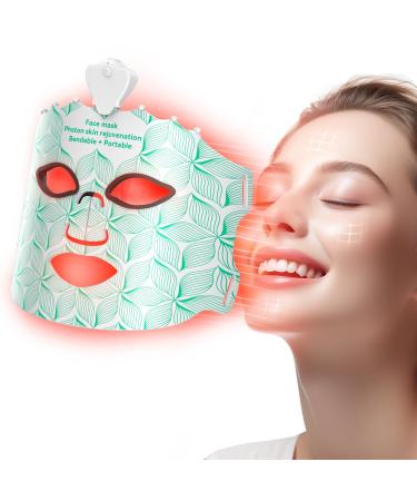 SAKOTISO LED Face Mask Light Therapy 7 Color Infrared Blue Red Light Therapy Skin Care Facial Treatment Mask Black