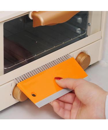 4 Pcs Kitchen Squeegee 2 in 1 Counter Squeegee and Brush with Hanging Hole Multi-Purpose Kitchen Cleaning Flat Mini Squeegee with Cleaning Brush for Countertops Sink Bathroom (White Orange) - Buy Online on GoSupps.com