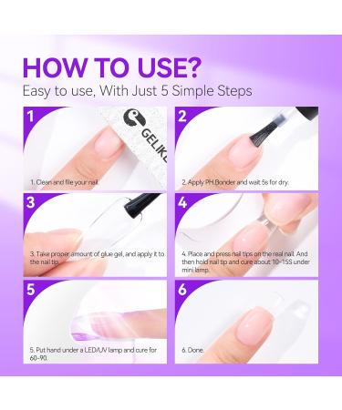 Angelike EC 6 in 1 Nail Gel Kit - Base Gel PH Bonder & Dehydrator | Acid-Free Primer & Super Shiny Formula for False Nails - International Shipping Available - Buy Online on GoSupps.com
