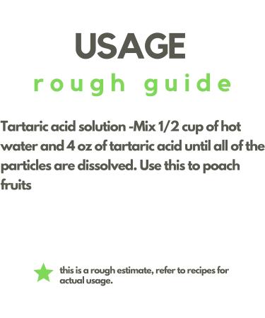 Tartaric acid (120g) by Elo s Premium |100% All-Natural Food Grade Food Additive & Antioxidant| Packed In Canada| Non-GMO Kosher and Halal Friendly Gluten Free| Used As An Acidulant In Grape/Lime Drinks Gelatin Desserts Jams Sour Candy and More - Buy Online on GoSupps.com