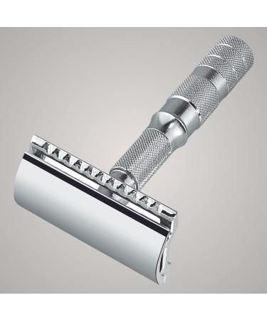 Mercury Reiserasierer 933c - Small Gloss Chrome Razor for Wet Shaving | Three-Part Straight Cut | Premium Zinc & Brass | Made in Germany - Buy Online on GoSupps.com