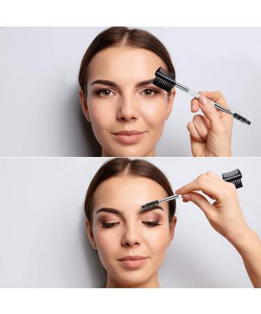3 Pcs Dual-Head Eyebrow & Eyelash Grooming Brush Set - White - for Women & Girls - Buy Online on GoSupps.com