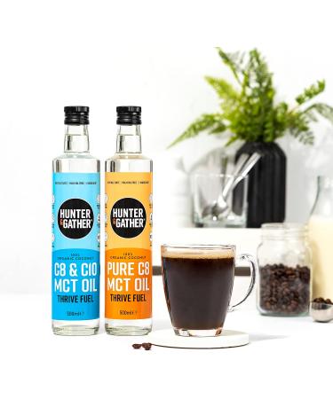 Hunter & Gather Premium C8 & C10 MCT Oil (500ml) - Keto & Fasting Support | Bulletproof & Fatty Coffee | Glycerol Free - Buy Online on GoSupps.com