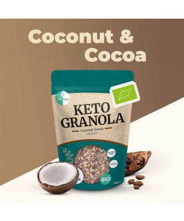 Go-Keto BIO Keto Granola Coconut Cocoa 6x 290g - Muesli Keto for Breakfast Keto with Coconut Chips Nuts Sunflower Seeds & - Buy Online on GoSupps.com