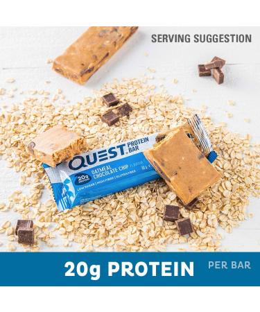 Buy Quest Nutrition Oatmeal Chocolate Chip Bars - 12x60g | Healthy Snack & Protein Boost | International Shipping Available - Buy Online on GoSupps.com