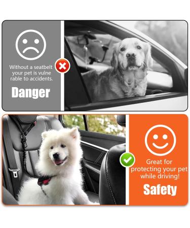Dog Seat Belt Dog Cat Seat Belt Harness Dog Safety Seat Belt Strap for Vehicle Headrest Restraint (Black) - Buy Online on GoSupps.com