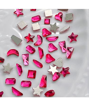 FEIlei 100Pcs Mixed Glass Crystal Hybrid Diamond Rhinestones Nail Art Decorations Drop Rhombus Flatback Stones 3D Gems - Buy Online on GoSupps.com