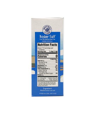 Natural Tides Mediterranean Kosher Salt Coarse Crystals 2.2lb - Premium Quality - Buy Online on GoSupps.com