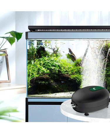 Buy AQQA Ultra Quiet Aquarium Air Pump - 5W Adjustable Oxygen Pump for Aquariums Up to 600L - Double Air Outlet - Buy Online on GoSupps.com