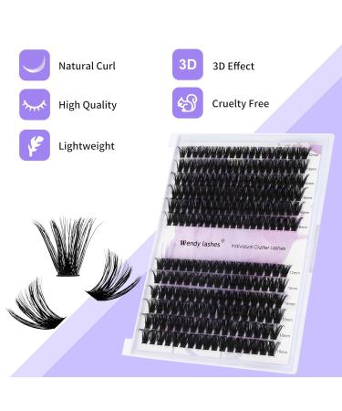 Premium 240 PCs Individual Eyelashes - D Curl Mix 12-16mm DIY Cluster Eyelash Extensions - 60p+80p Kits for At-Home Use - Buy Online on GoSupps.com