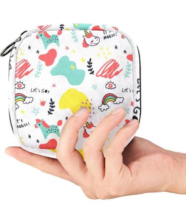 Hand Drawn Animals World-01 Period Bag | Portable Sanitary Napkin Storage Pouch for Teen Girls | Feminine Product Organizer in Multicoloured 16 - Buy Online on GoSupps.com