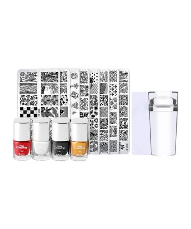 Hislaves 1 Nail Plate DIY Form Plate Pressing Steel Nail Stamping Set Implement for 5