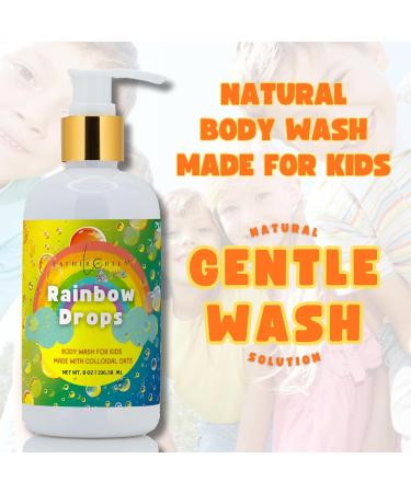 Lather Green Kids Body Wash Plant Based Gentle Moisturizer with Shea Butter Safe for Sensitive Skin Rainbow Drops 3 Pack (8 oz Each) - Buy Online on GoSupps.com
