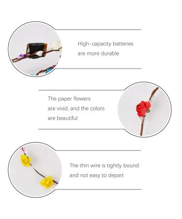LED Flower Crown - 30pc Light Up Floral Headpiece for Women | Hair Accessories for Birthday, Wedding Party - Buy Online on GoSupps.com