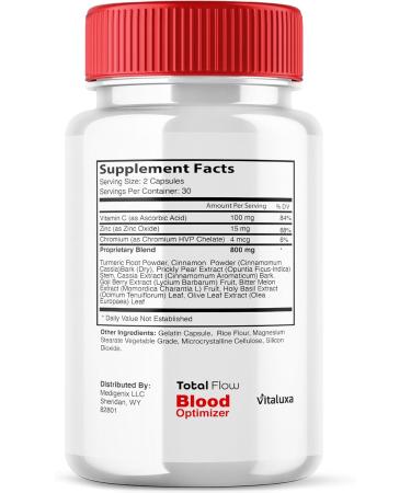 Total Flow Blood Balance TotalFlow Blood Support Capsules Supplement Advanced Formula All Natural Optimizer Maximum Strength Daily Health Wellness TotalFlo Premium Blend Pills (60 Capsules) - Buy Online on GoSupps.com