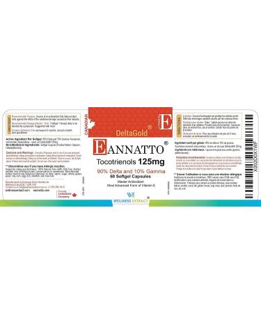 Annatto Tocotrienols Deltagold 125mg Softgels - Immune & Antioxidant Support (60 Count) - Buy Online on GoSupps.com