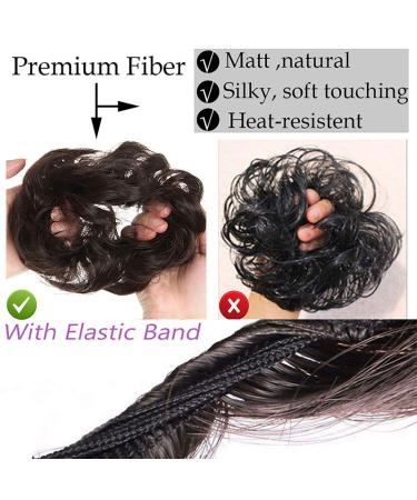 Real Fashion Hair Extensions | Natural Brown Curly Messy Bun Scrunchie for Volume & Updos - International Shipping - Buy Online on GoSupps.com