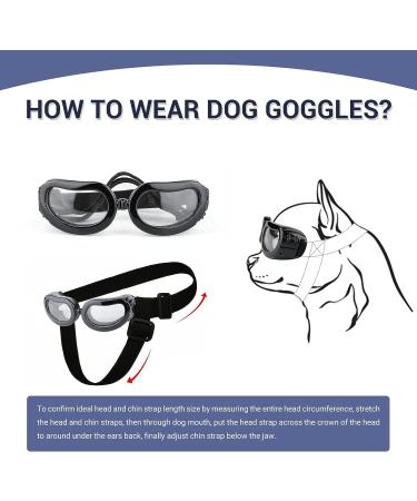 Small Breed Dog Sunglasses | UV Protection Goggles for Small Dogs | Wind & Dust Proof | Adjustable Straps | Clear Lens - Buy Online on GoSupps.com