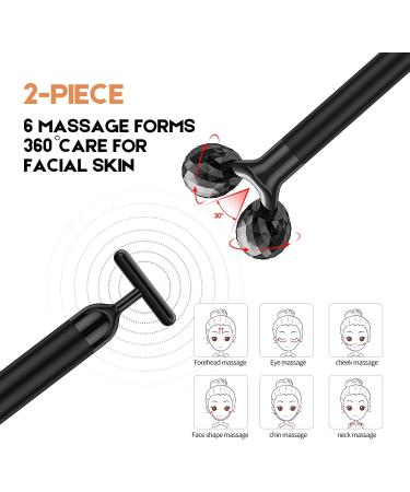 2 in 1 Electric Face Massager Kit - 3D Roller & T Shape Facial Tool Set for Skin Care - Buy Online on GoSupps.com