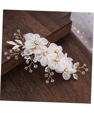 Angoily Metal Hair Barrettes Bridal Headpiece Pearl Hair Clip Rhinestone Barrettes Floral Hair Accessories Hair Combs Barrette Pearl Hair Comb Metal Hair Comb Bride Wedding Gauze - Buy Online on GoSupps.com