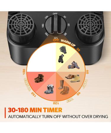 Electric Boot Dryer - Super Quiet 180 Mins Timer, Space-Saving & Quick Drying for Shoes, Boots, Gloves, Socks - Buy Online on GoSupps.com