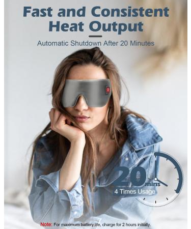 Silk Cordless Heated Eye Mask - Washable Warm Compress for Dry Eye Stye Sinus & Eye Fatigue | USB Electric Flaxseed Pad for Men & Women - YZG23440 - Buy Online on GoSupps.com