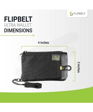 FlipBelt Ultra Wallet  Zippered Running Wallet with Safety Whistle  Exercise Wallet  Black Heather  USA Company - Buy Online on GoSupps.com