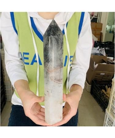 Natural Clear Black Tourmaline Quartz Crystal Obelisk Wand Point 1pc (Size : 1400-1500g) - Buy Online on GoSupps.com
