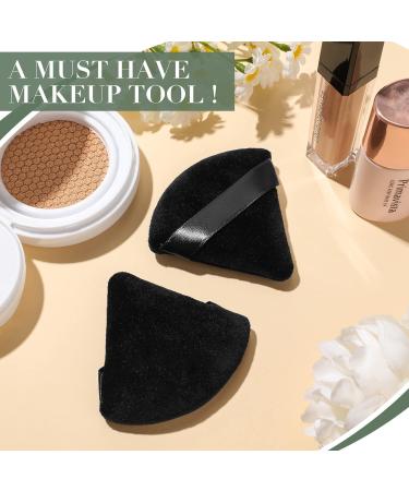 Triangle Makeup Sponge Set - 4 Pcs for Cosmetics, Face & Body Powder - Black Velvet Puffs for Dry/Wet Application - Buy Online on GoSupps.com