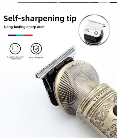 V-962 Metal Beard Trimmer - Professional Cordless USB Charging Hair Clipper with LED Display for Men | International Shipping - Buy Online on GoSupps.com